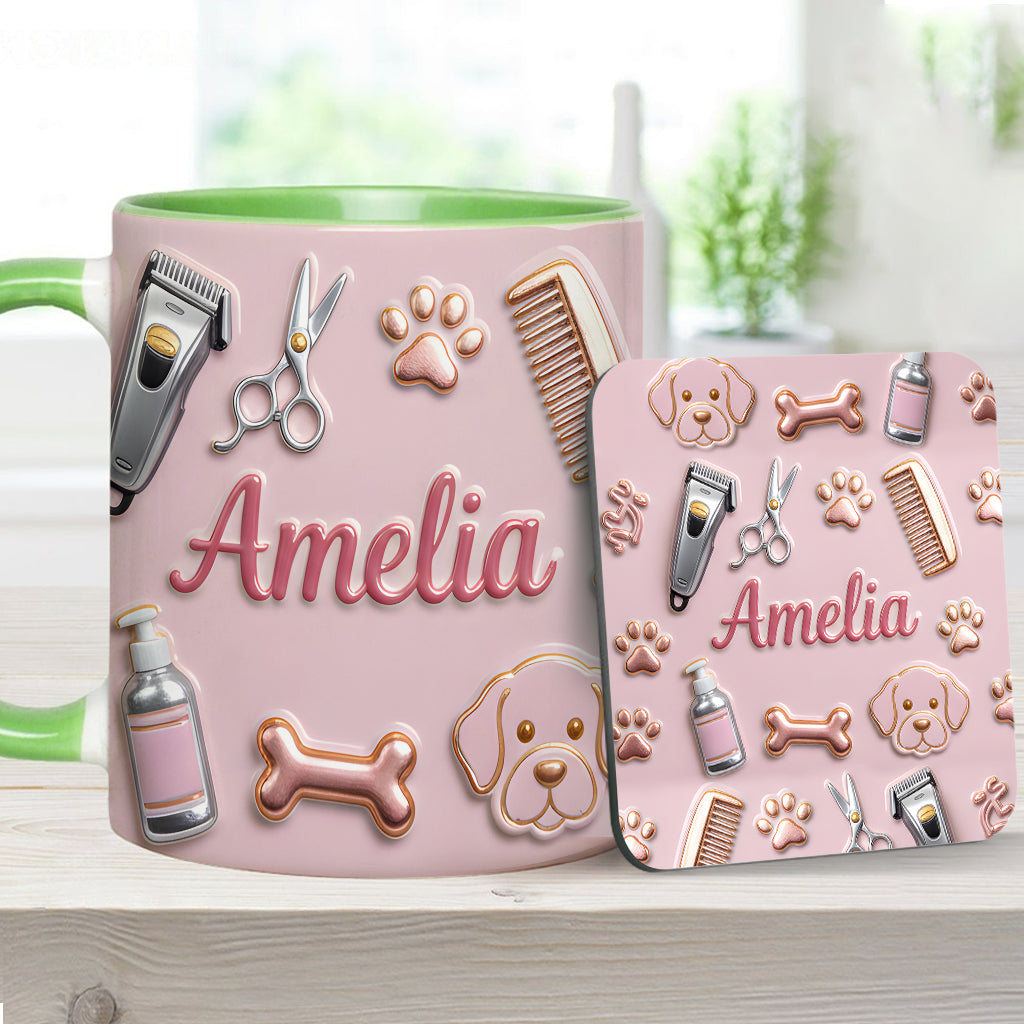 Dog Groomer - Personalized Dog Groomer Accent Mug & Coaster