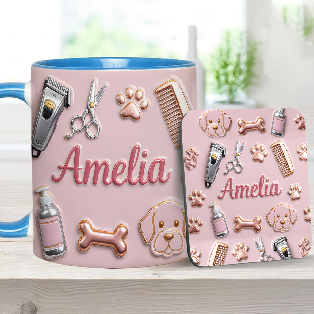 Dog Groomer - Personalized Dog Groomer Accent Mug & Coaster