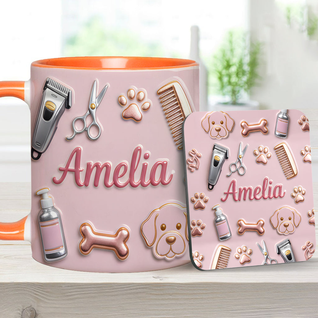 Dog Groomer - Personalized Dog Groomer Accent Mug & Coaster