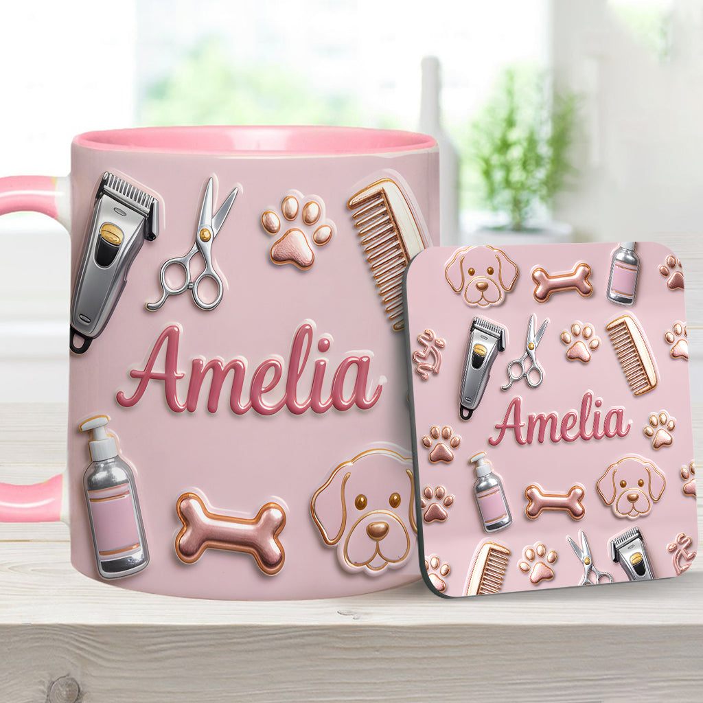 Dog Groomer - Personalized Dog Groomer Accent Mug & Coaster