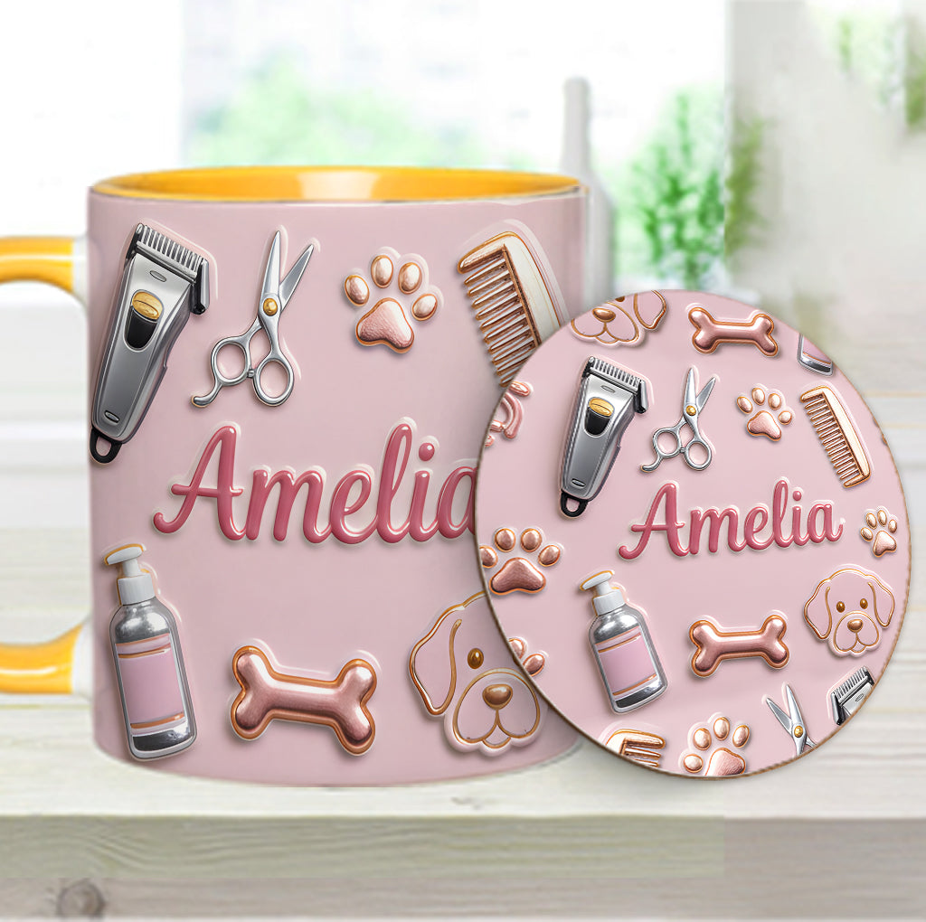 Dog Groomer - Personalized Dog Groomer Accent Mug & Coaster