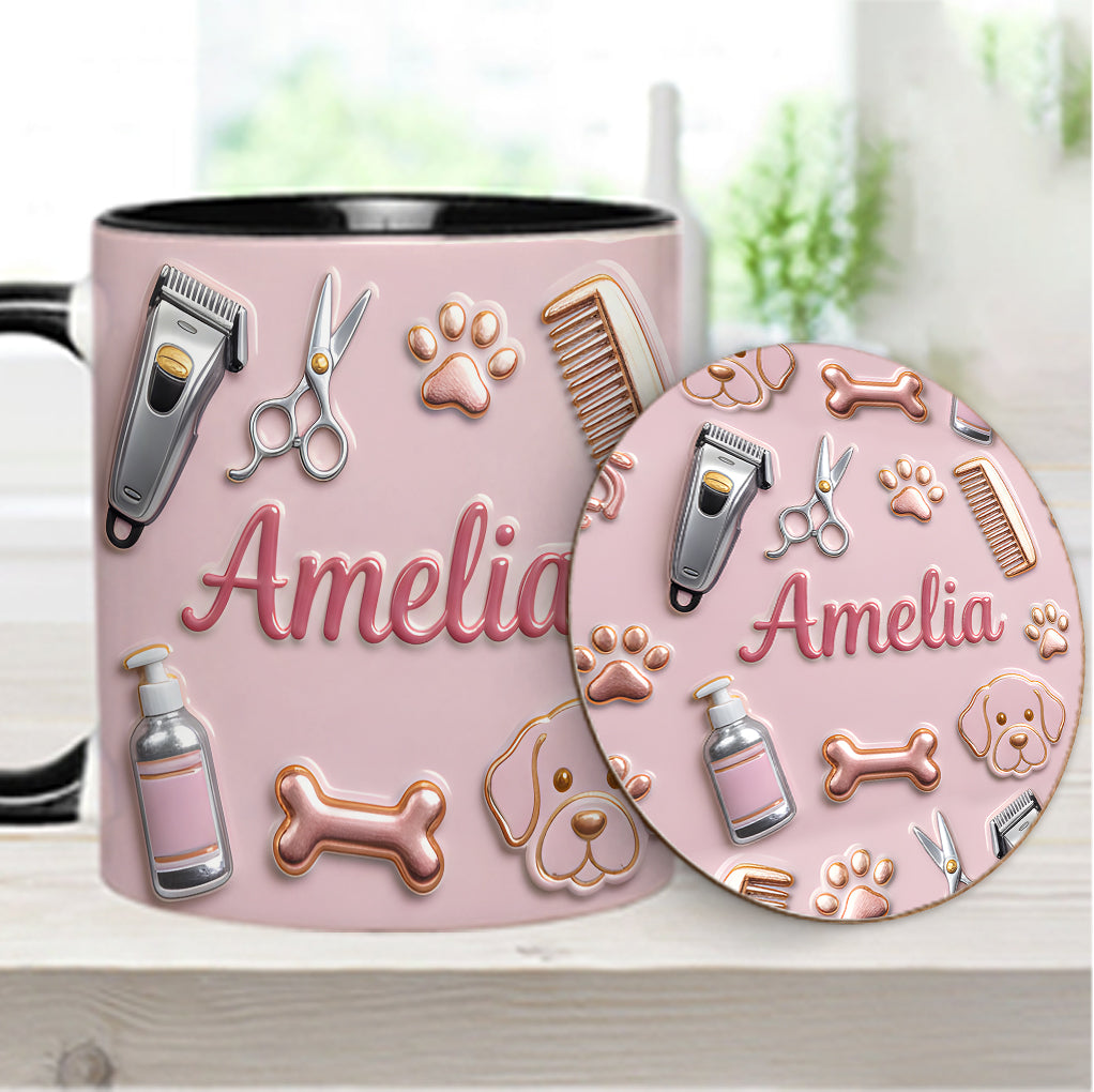 Dog Groomer - Personalized Dog Groomer Accent Mug & Coaster
