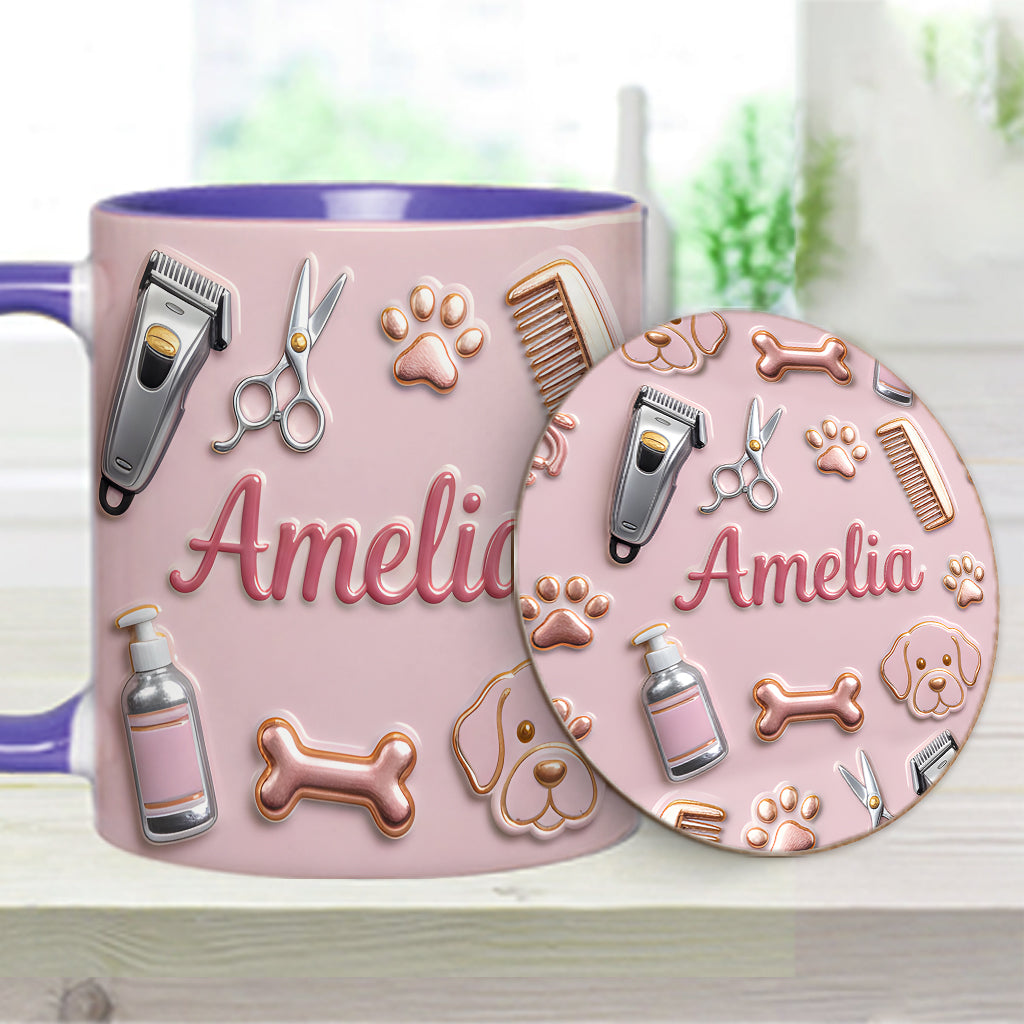 Dog Groomer - Personalized Dog Groomer Accent Mug & Coaster