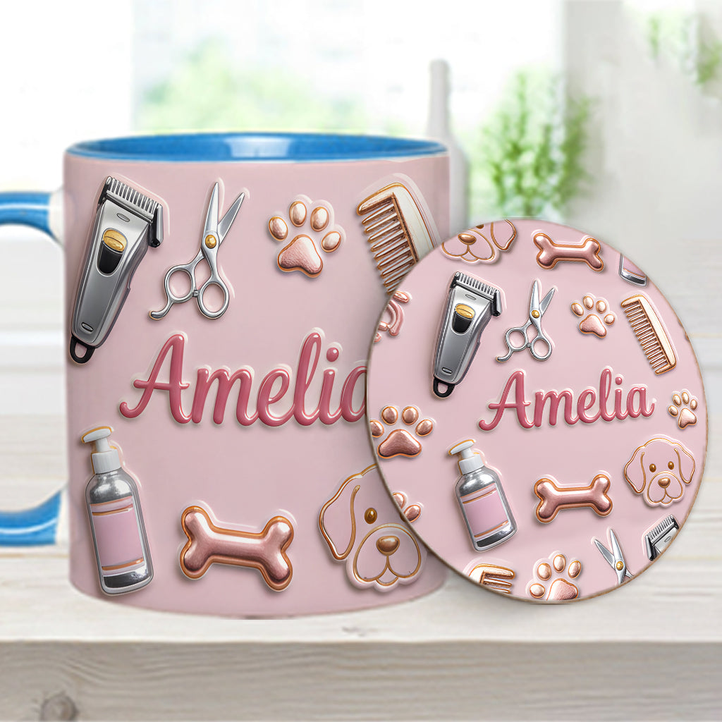 Dog Groomer - Personalized Dog Groomer Accent Mug & Coaster