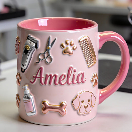 Dog Groomer - Personalized Dog Groomer Accent Mug & Coaster