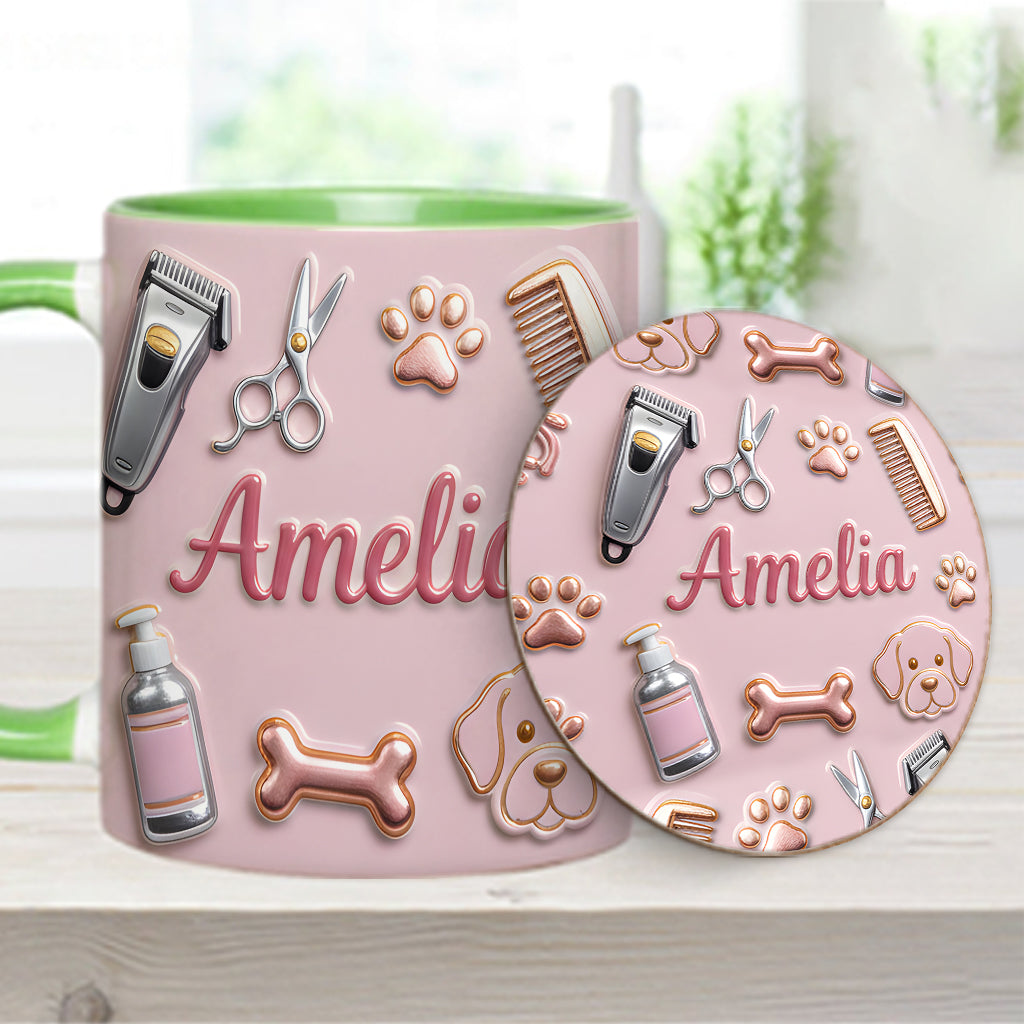 Dog Groomer - Personalized Dog Groomer Accent Mug & Coaster