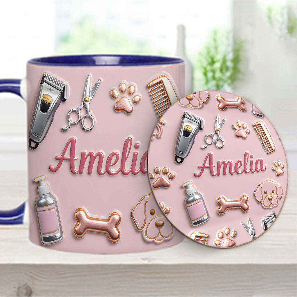 Dog Groomer - Personalized Dog Groomer Accent Mug & Coaster