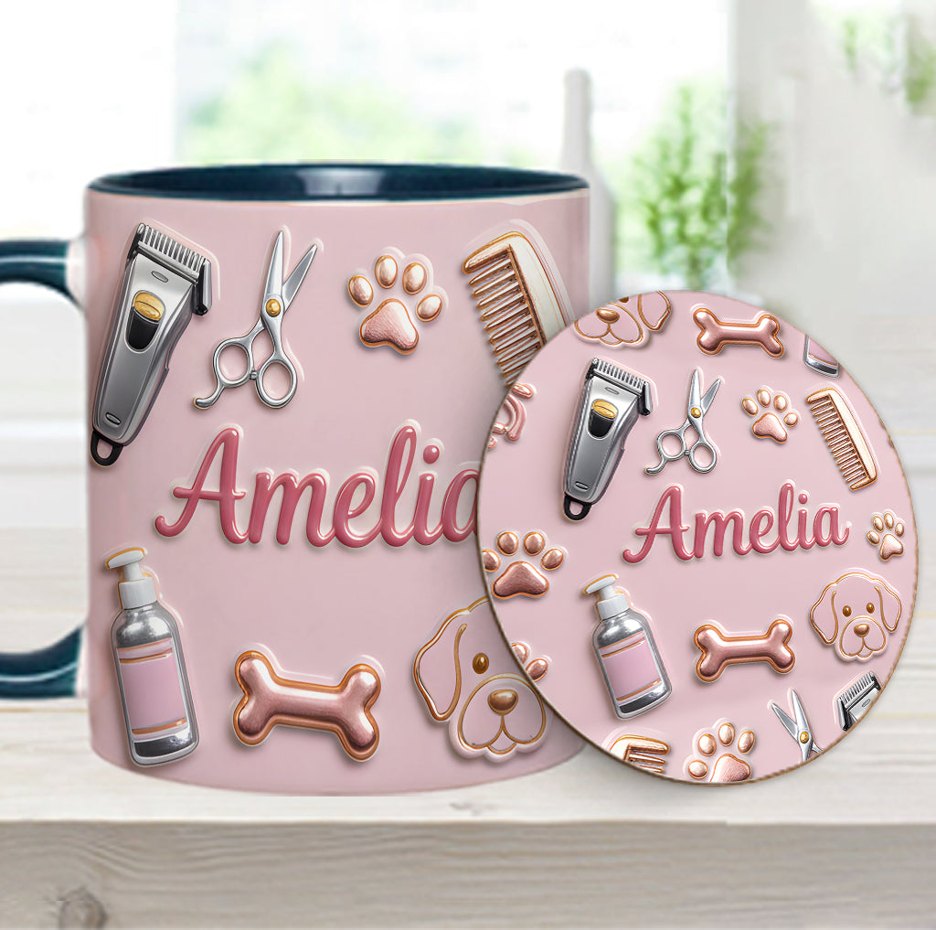 Dog Groomer - Personalized Dog Groomer Accent Mug & Coaster