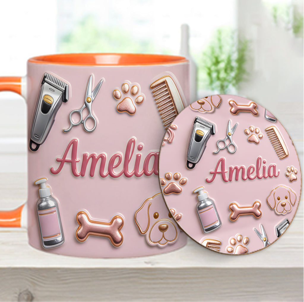 Dog Groomer - Personalized Dog Groomer Accent Mug & Coaster