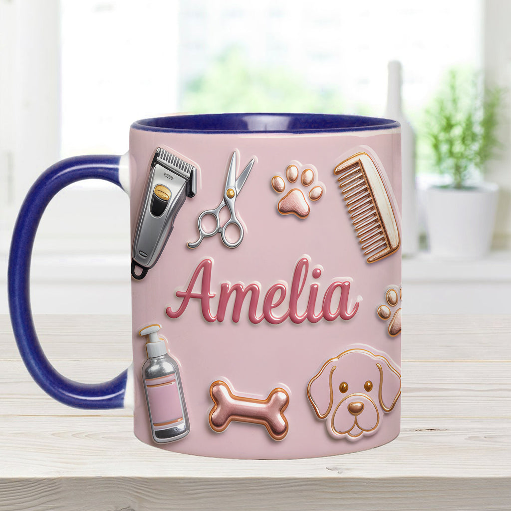 Dog Groomer - Personalized Dog Groomer Accent Mug & Coaster