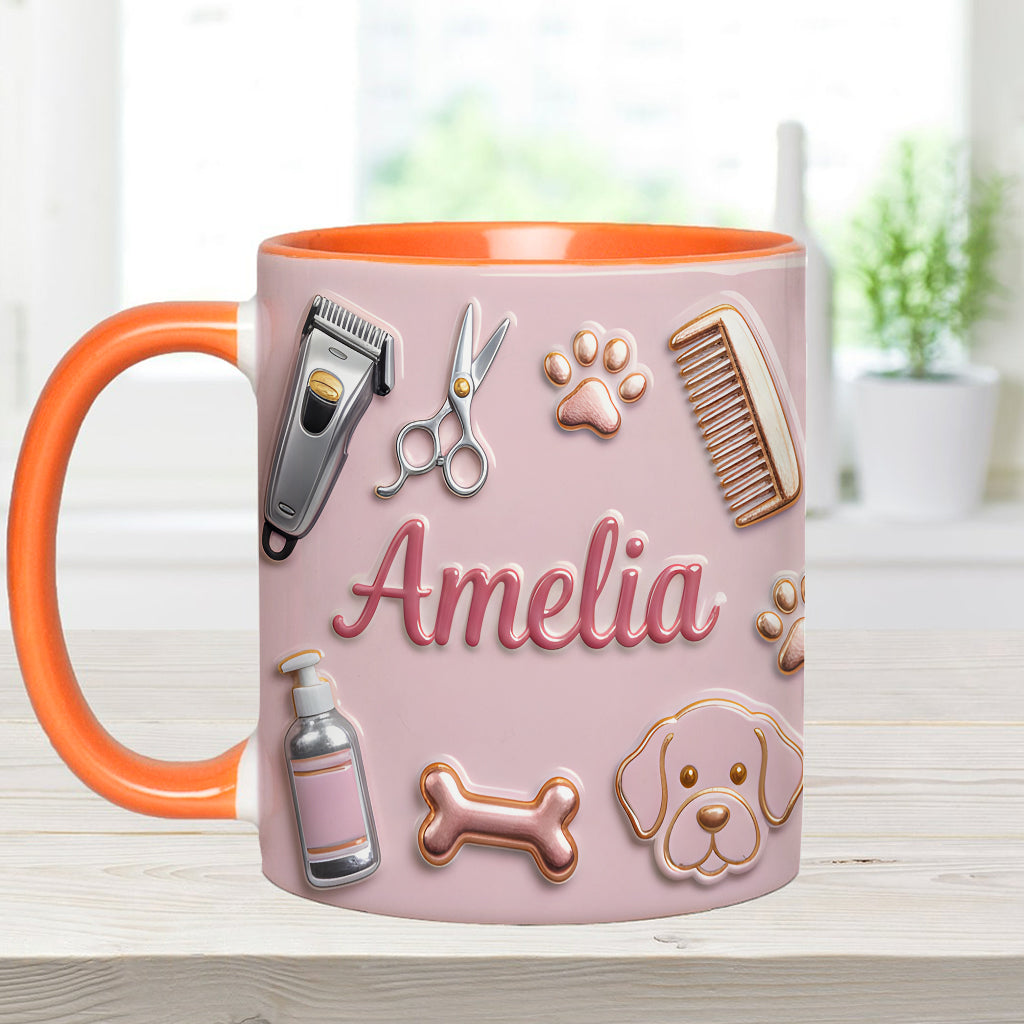 Dog Groomer - Personalized Dog Groomer Accent Mug & Coaster