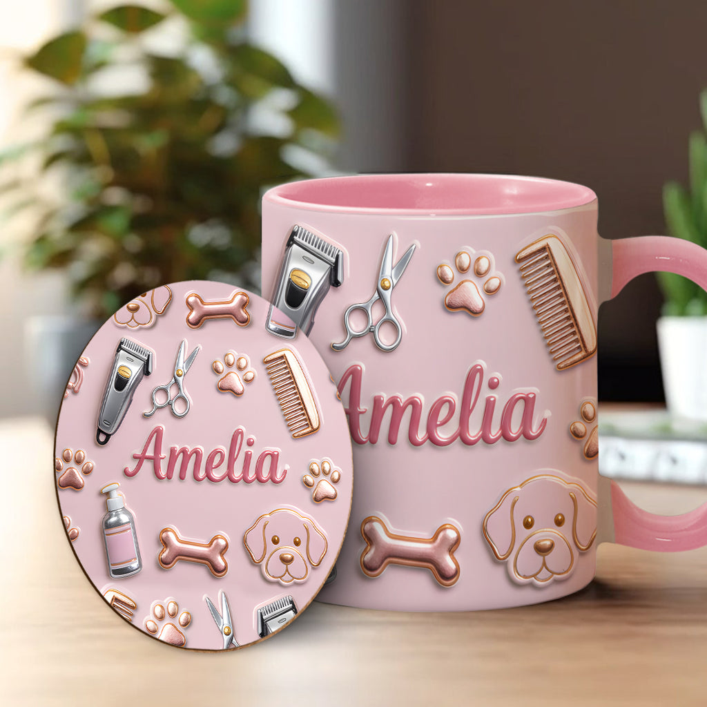 Dog Groomer - Personalized Dog Groomer Accent Mug & Coaster