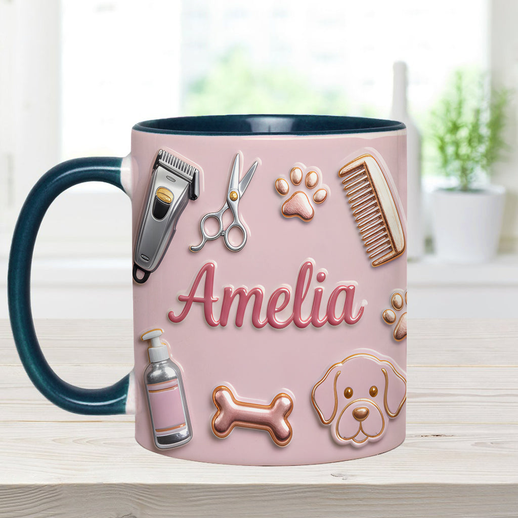 Dog Groomer - Personalized Dog Groomer Accent Mug & Coaster