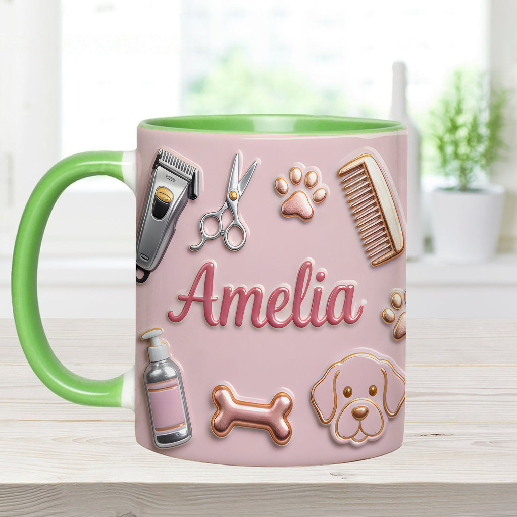 Dog Groomer - Personalized Dog Groomer Accent Mug & Coaster