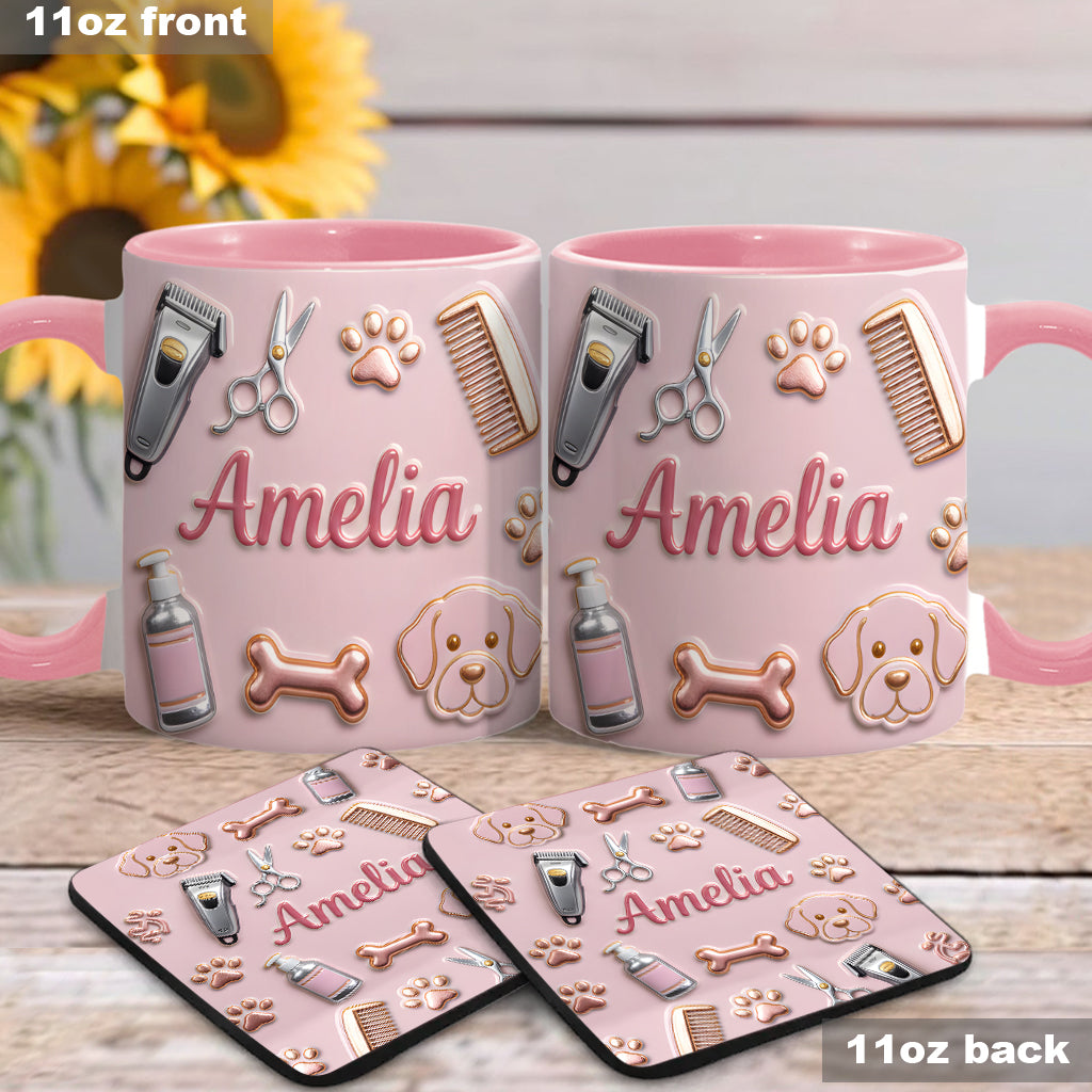 Dog Groomer - Personalized Dog Groomer Accent Mug & Coaster