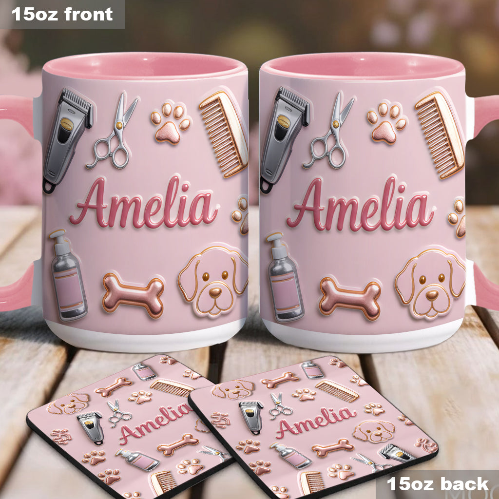 Dog Groomer - Personalized Dog Groomer Accent Mug & Coaster
