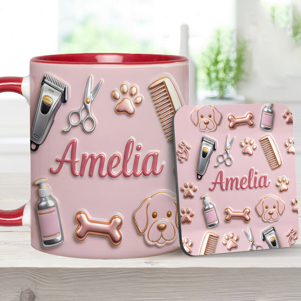Dog Groomer - Personalized Dog Groomer Accent Mug & Coaster