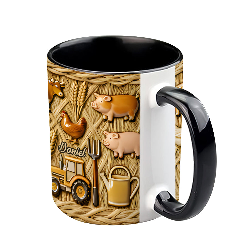 Gift For Farmers - Personalized Farmer Accent Mug