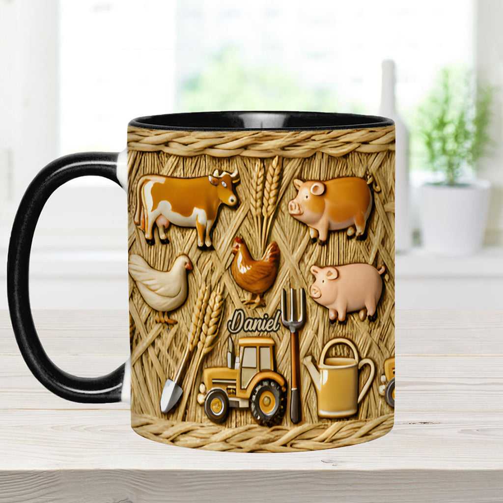 Gift For Farmers - Personalized Farmer Accent Mug