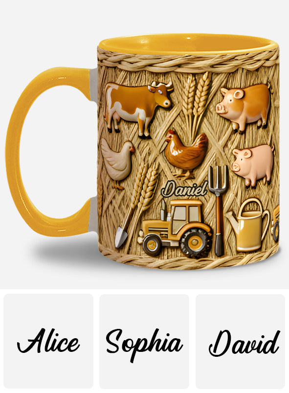 Gift For Farmers - Personalized Farmer Accent Mug