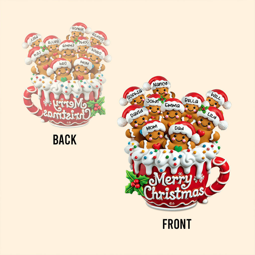 Merry Christmas - Personalized Family Custom Shaped Acrylic Plaque