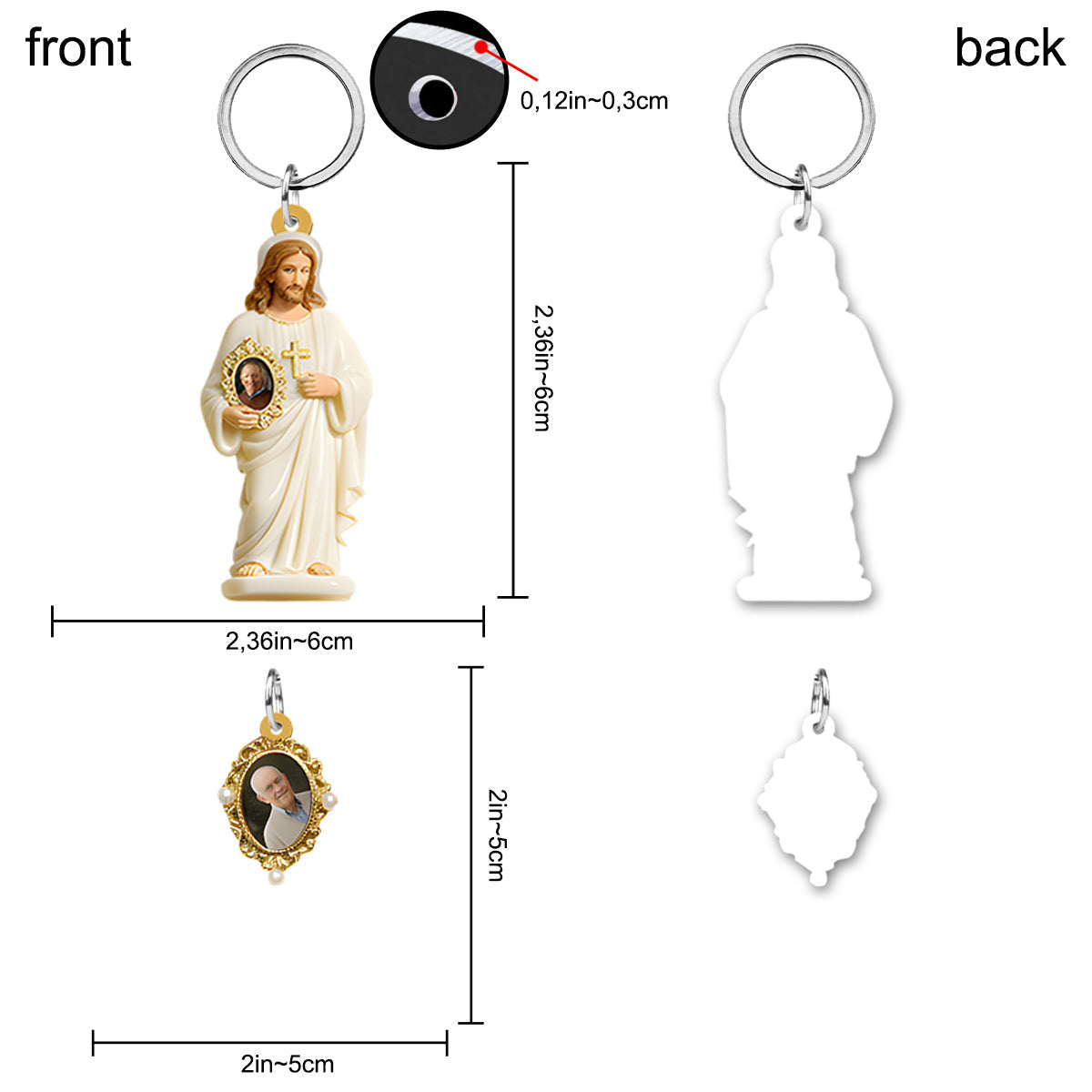 Save In The Arms Of Jesus - Personalized Memorial Keychain With Charms