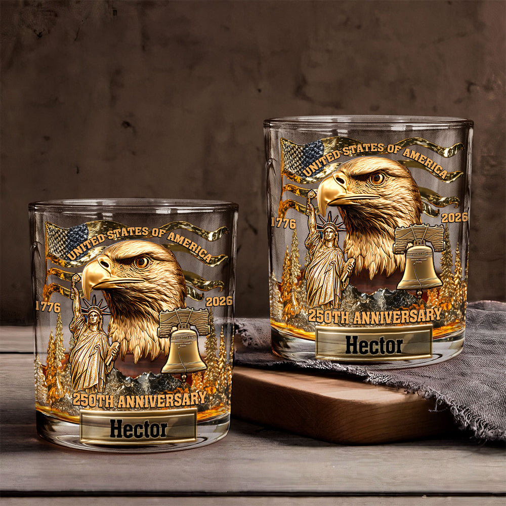 Eagle & Liberty - Personalized Bald Eagle Whiskey Glass