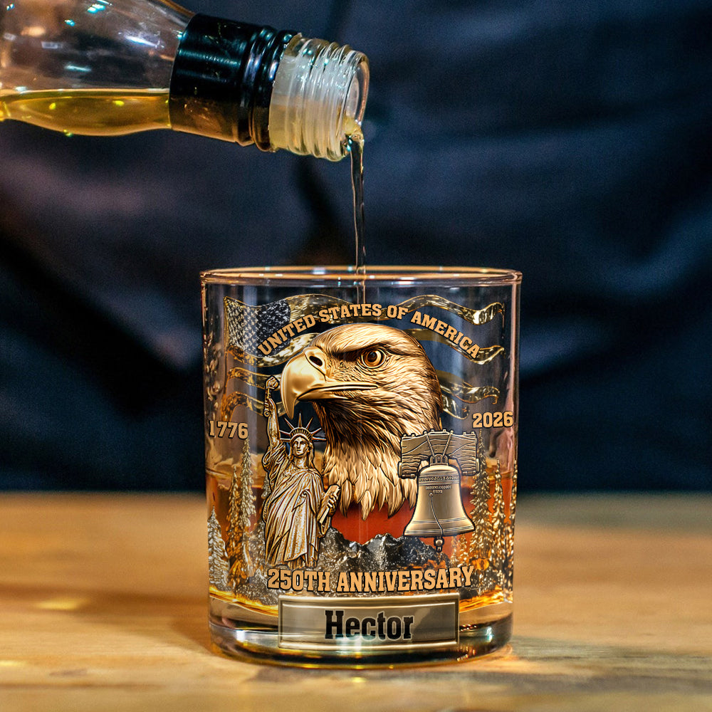 Eagle & Liberty - Personalized Bald Eagle Whiskey Glass