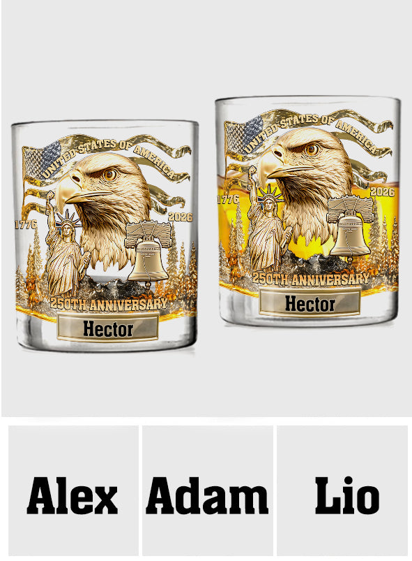 Eagle & Liberty - Personalized Bald Eagle Whiskey Glass