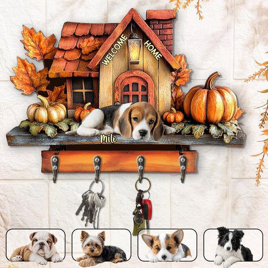 Welcome - Personalized Dog Custom Shaped Hanging Rack