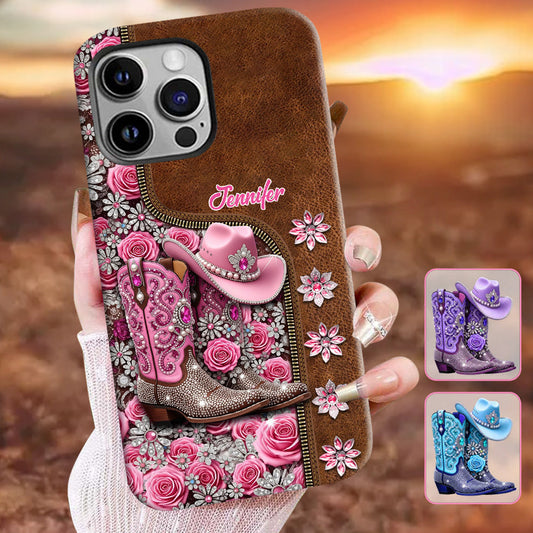 Beautiful Cowgirl Boots - Personalized Cowgirl Full Print Phone Case