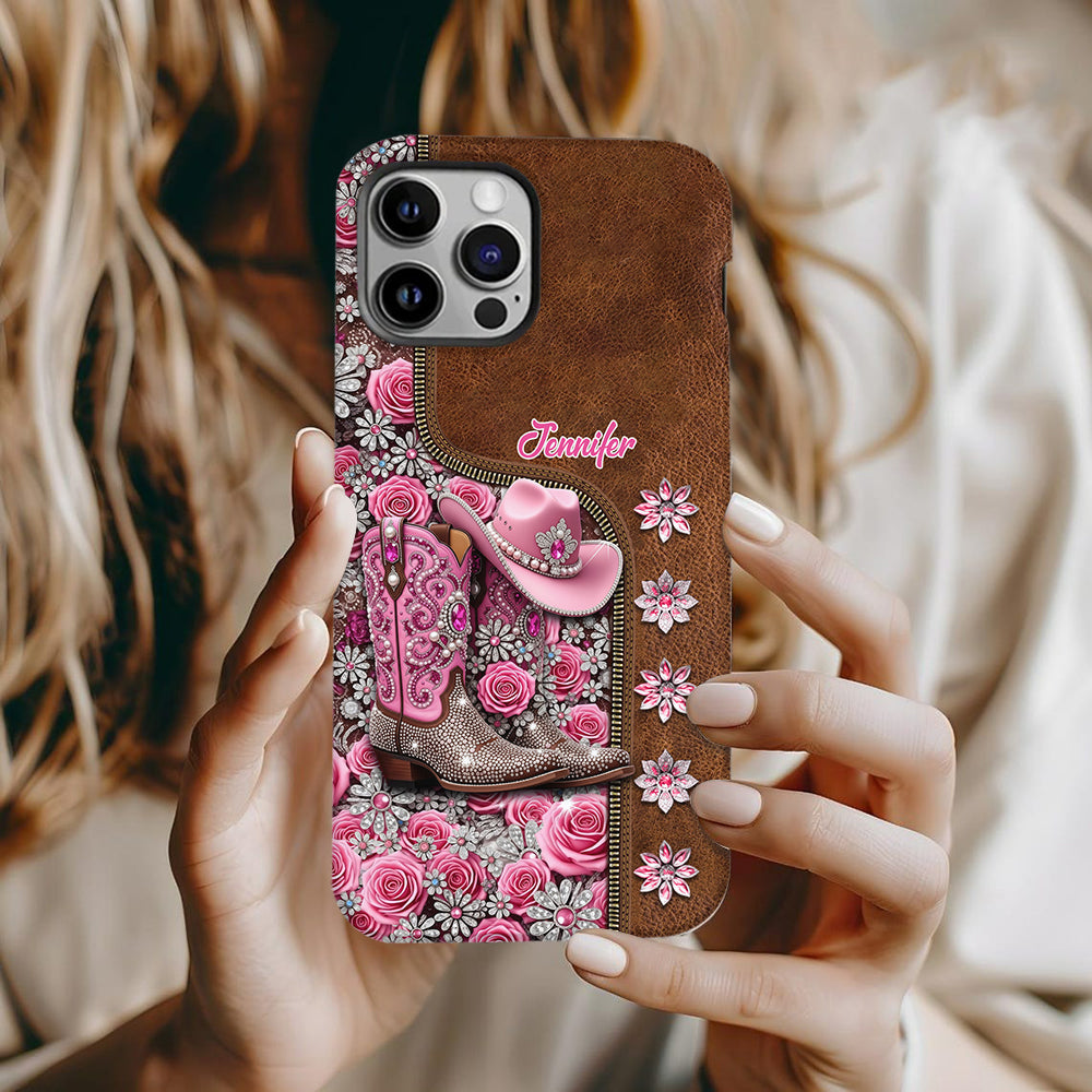Beautiful Cowgirl Boots - Personalized Cowgirl Full Print Phone Case