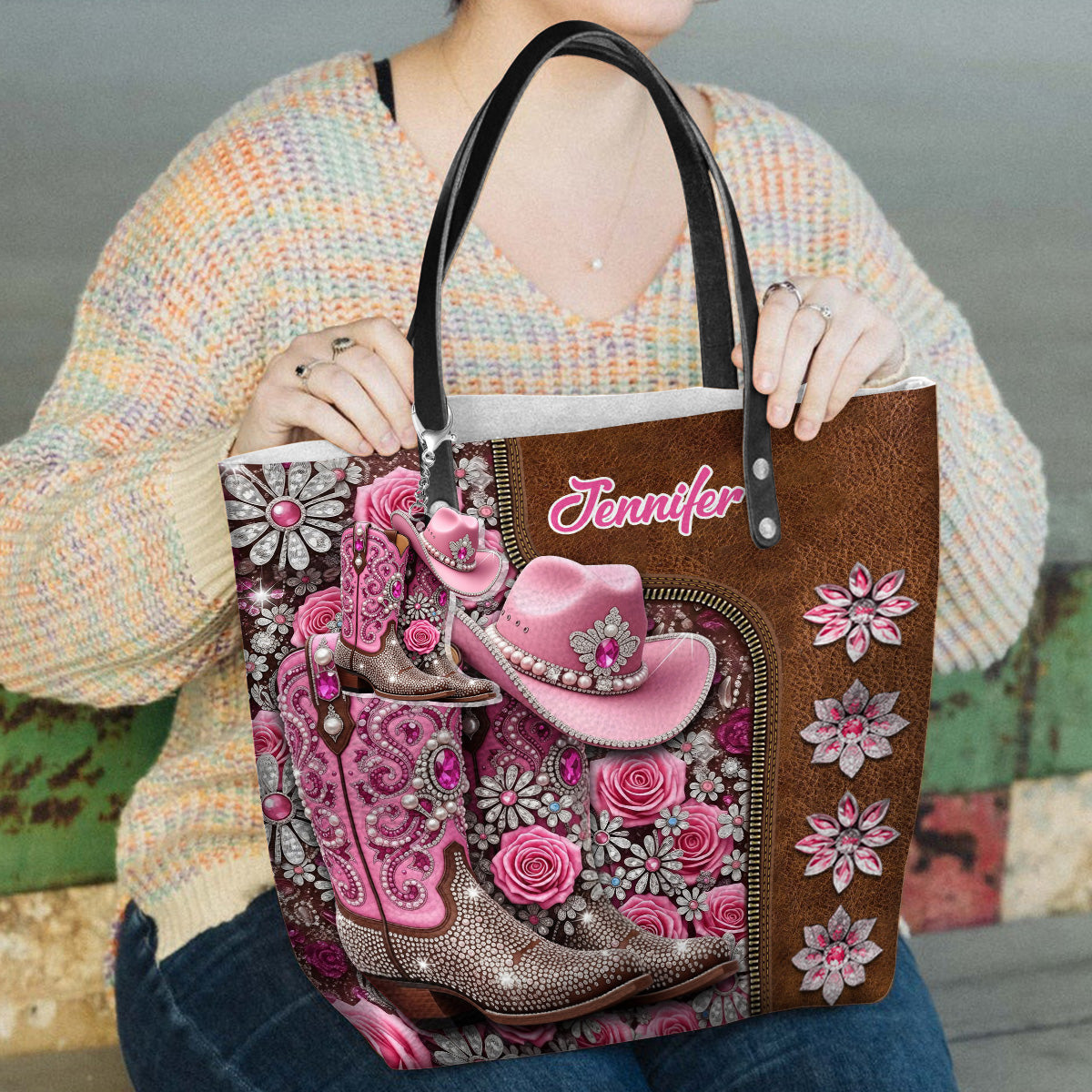 Beautiful Cowgirl Boots - Personalized Cowgirl Tote Bag