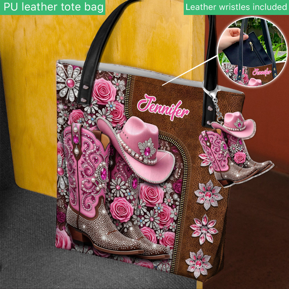 Beautiful Cowgirl Boots - Personalized Cowgirl Tote Bag