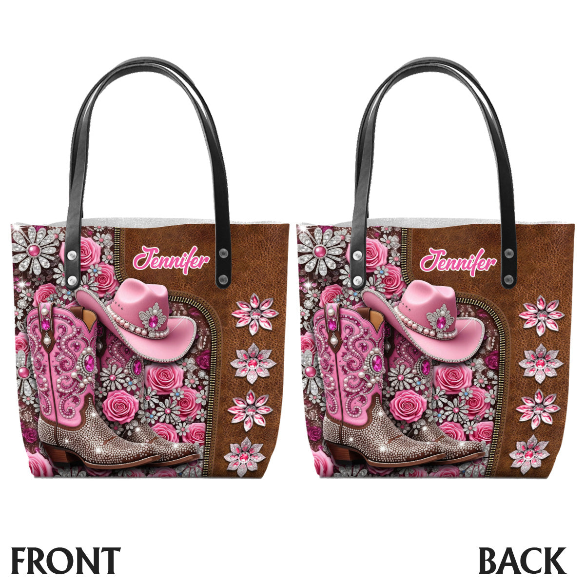 Beautiful Cowgirl Boots - Personalized Cowgirl Tote Bag