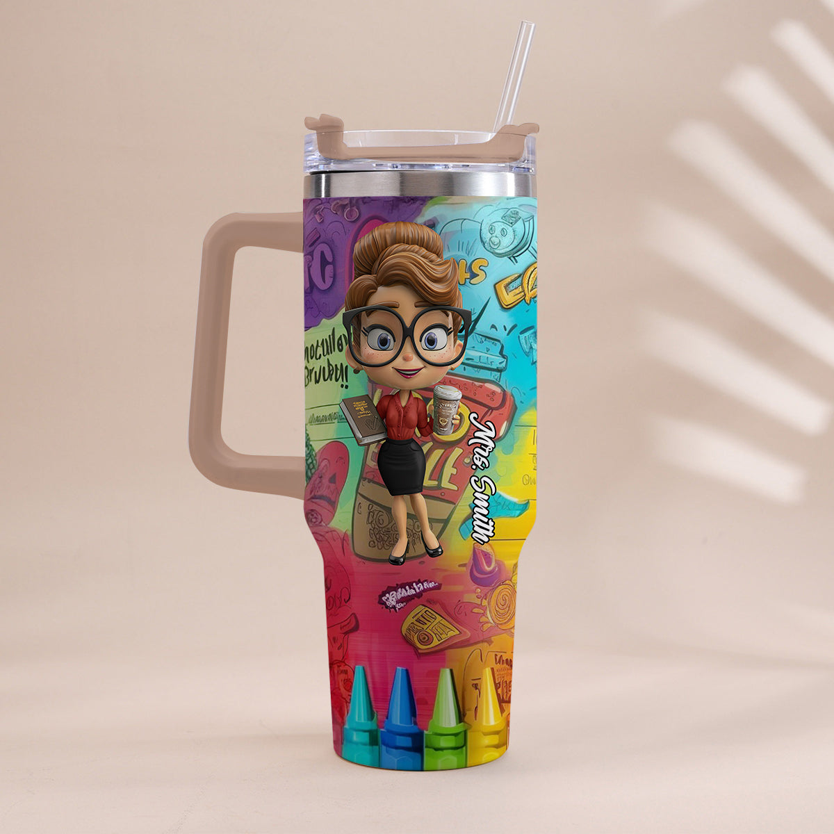Love Teachers - Personalized Teacher Tumbler With Handle