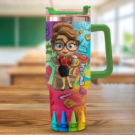 Love Teachers - Personalized Teacher Tumbler With Handle