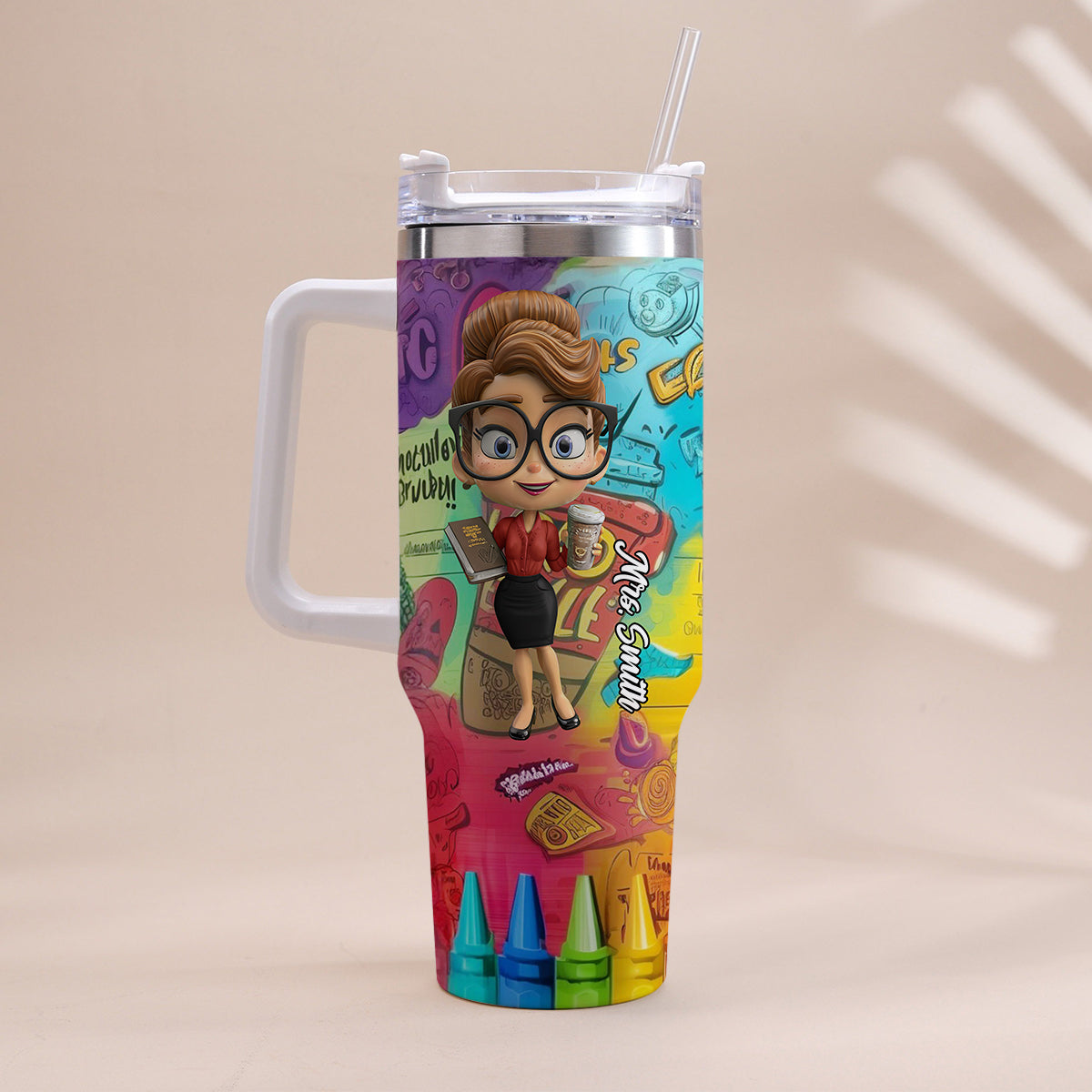 Love Teachers - Personalized Teacher Tumbler With Handle