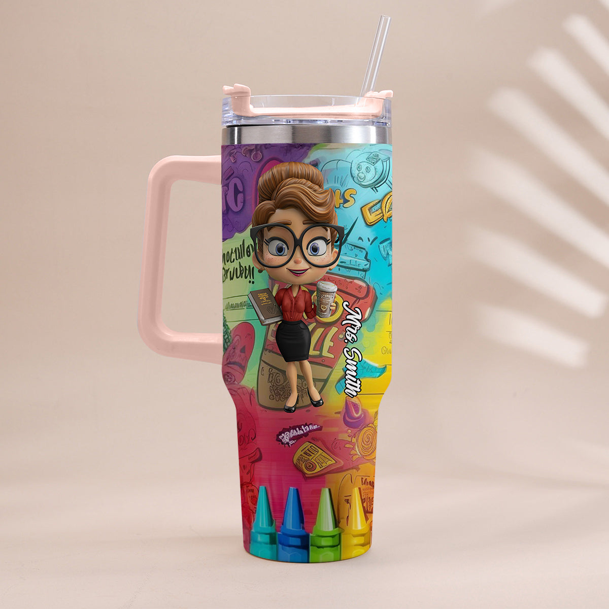Love Teachers - Personalized Teacher Tumbler With Handle