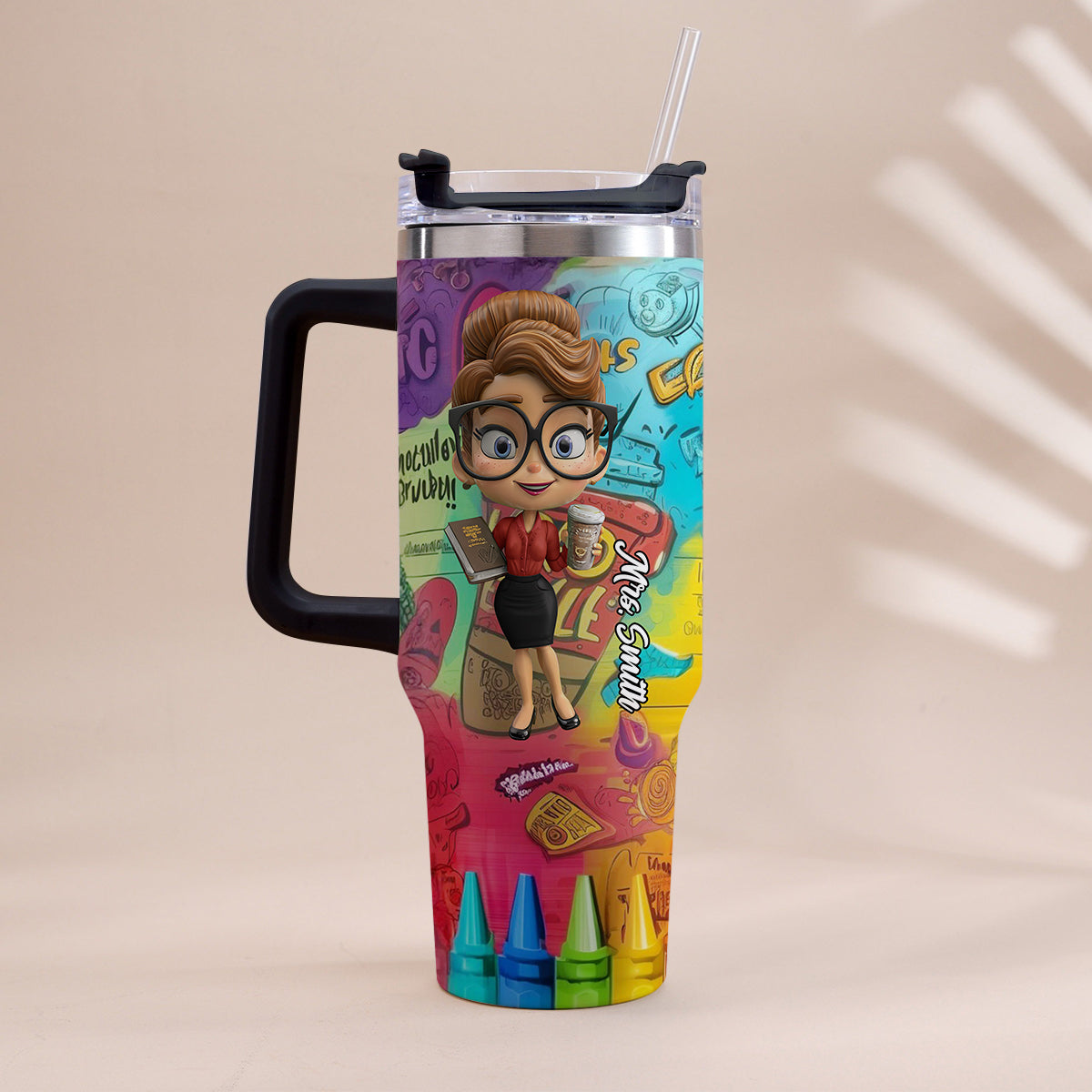 Love Teachers - Personalized Teacher Tumbler With Handle