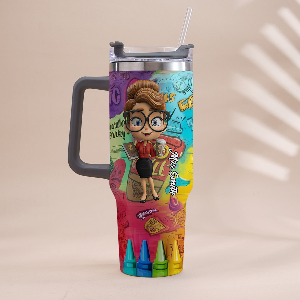 Love Teachers - Personalized Teacher Tumbler With Handle