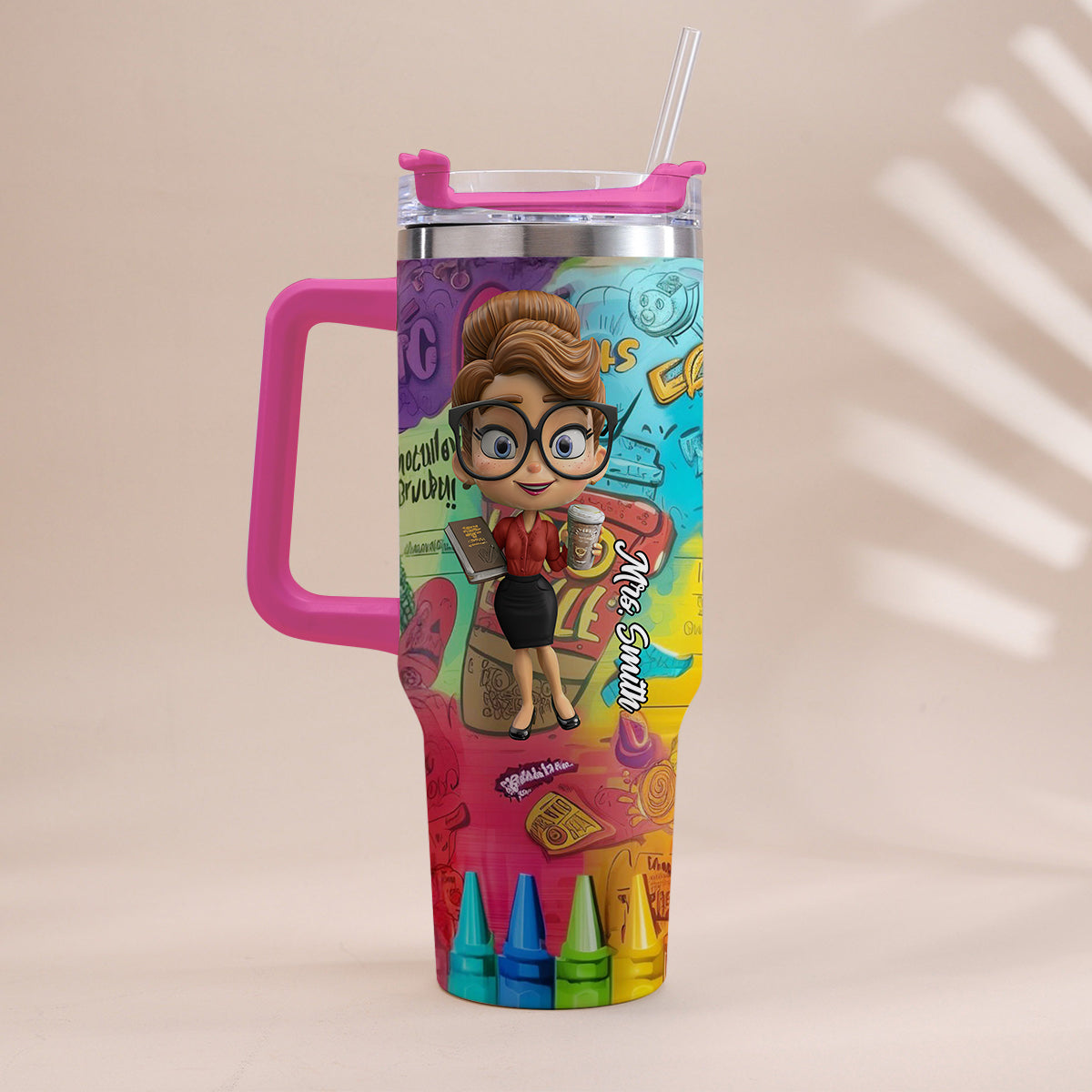 Love Teachers - Personalized Teacher Tumbler With Handle