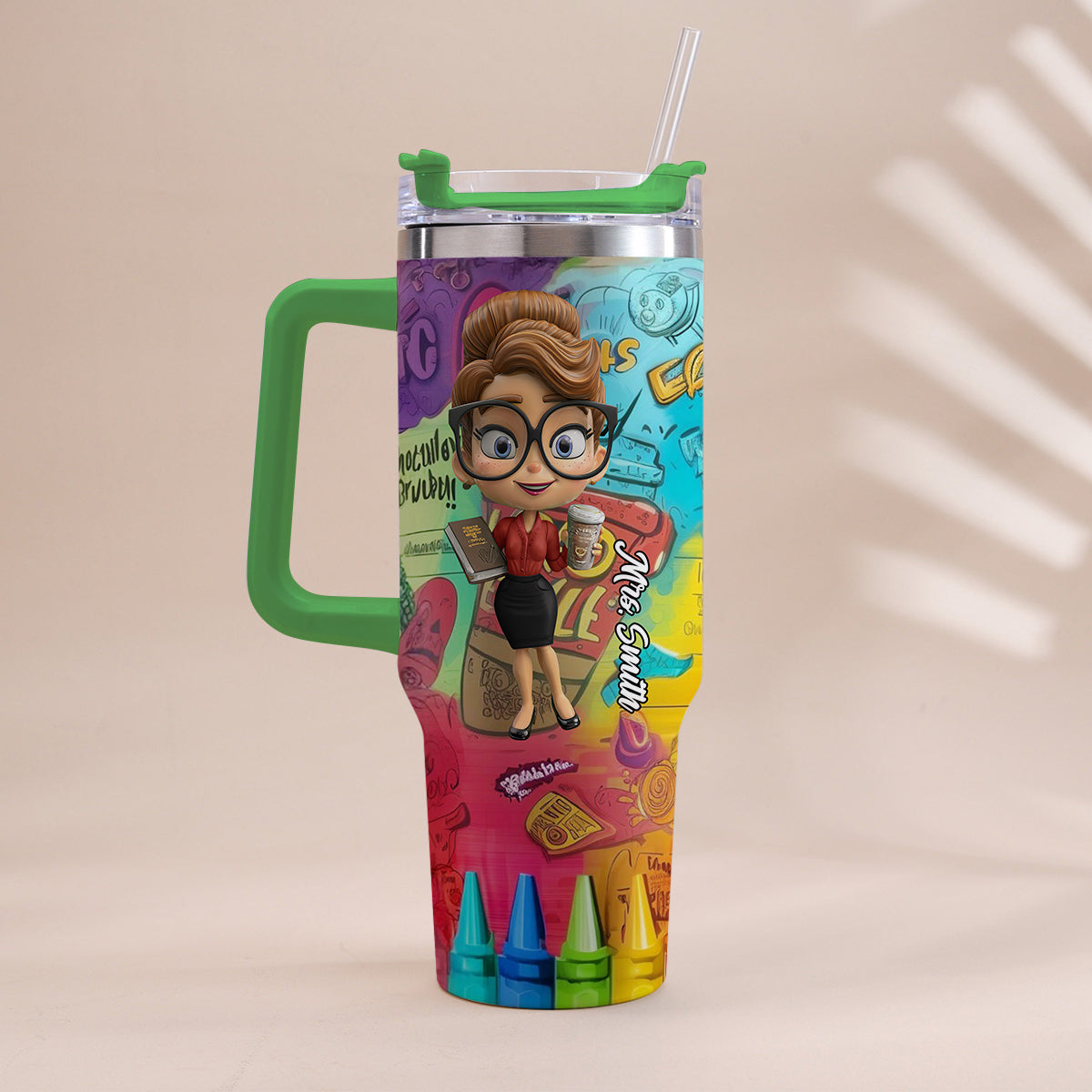 Love Teachers - Personalized Teacher Tumbler With Handle