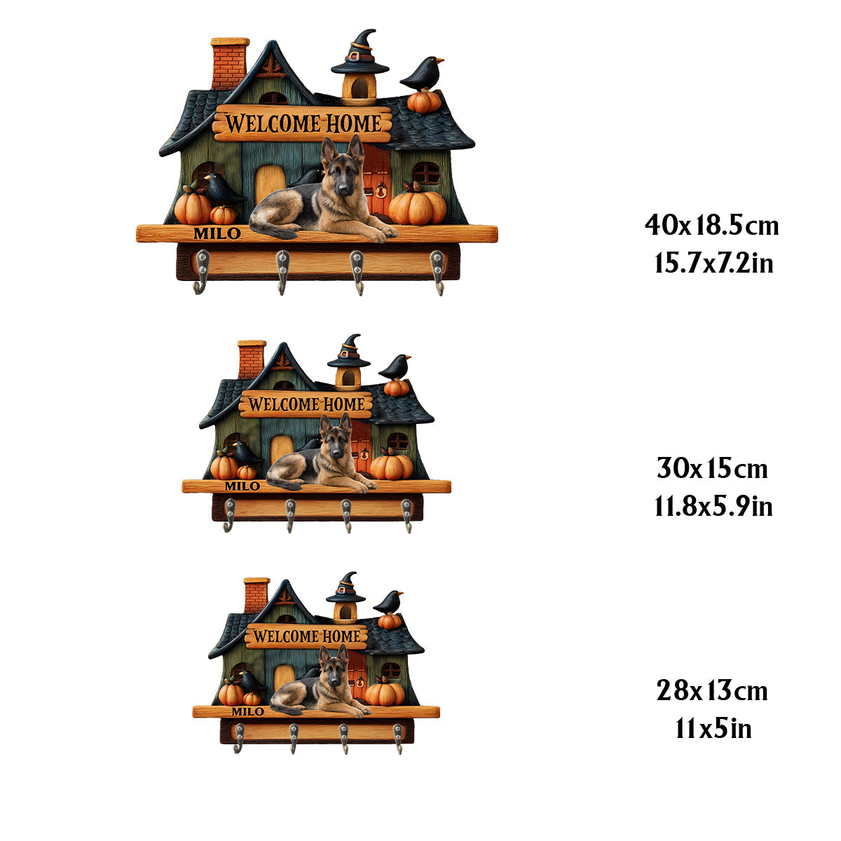 Welcome Home - Personalized Dog Custom Shaped Hanging Rack