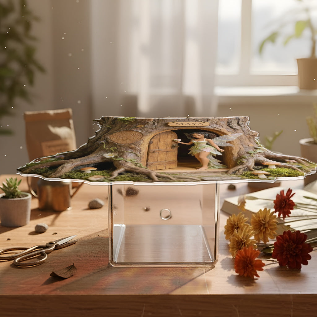 Custom Garden Fairy With Favorite Flower - Personalized Gardening Acrylic Pot