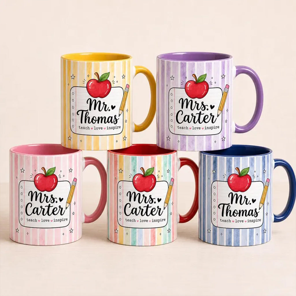 Back To School, Teacher Gift Idea - Personalized Teacher Accent Mug