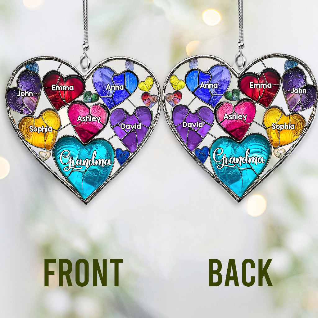 Grandma's Mom's Sweethearts - Personalized Grandma Transparent Car Ornament