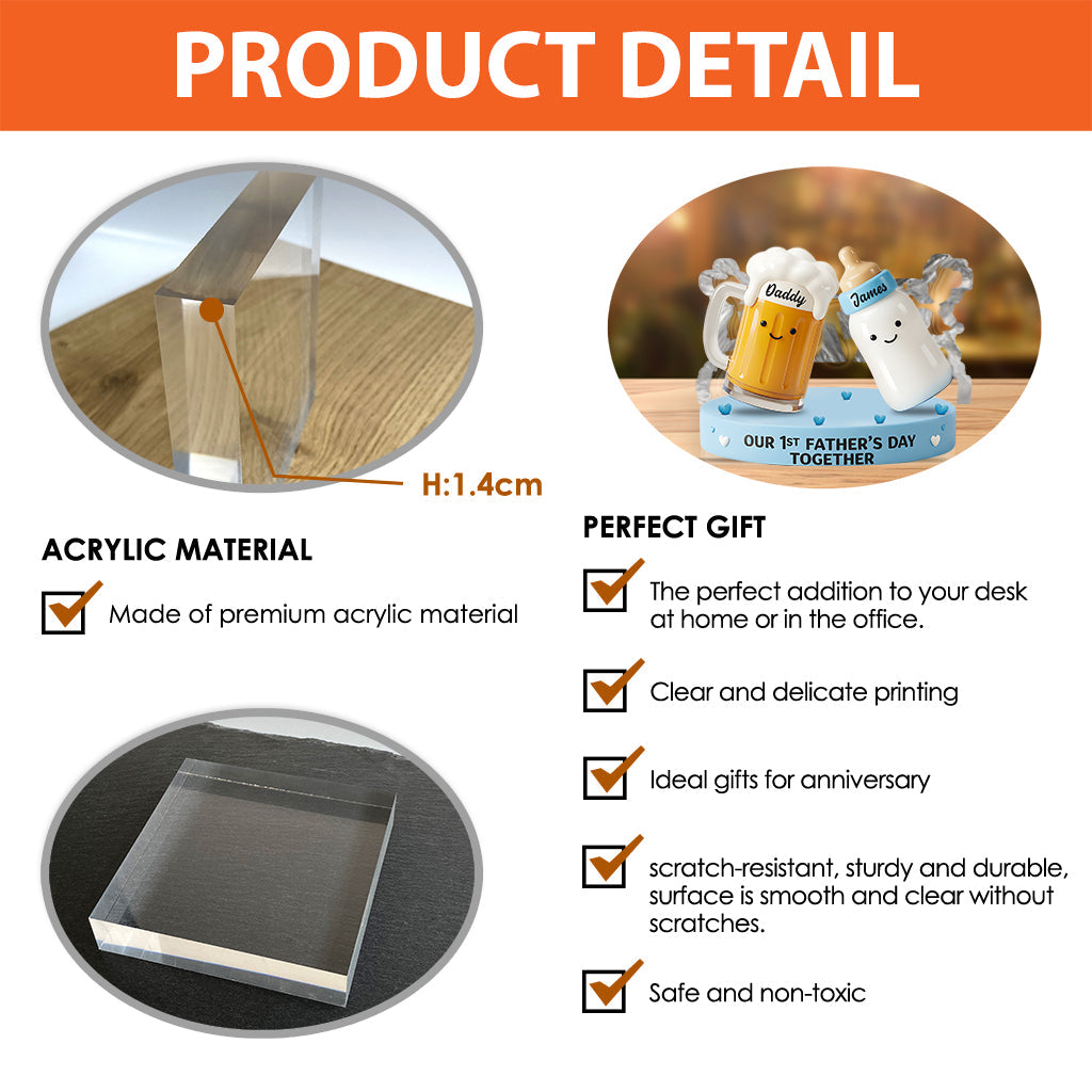 Our 1st Father's Day Together - Personalized Father Custom Shaped Acrylic Plaque