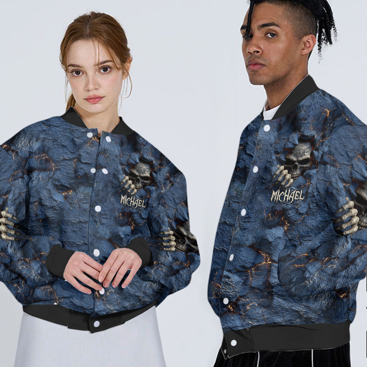 Cool Skull - Personalized Skull Varsity Jacket