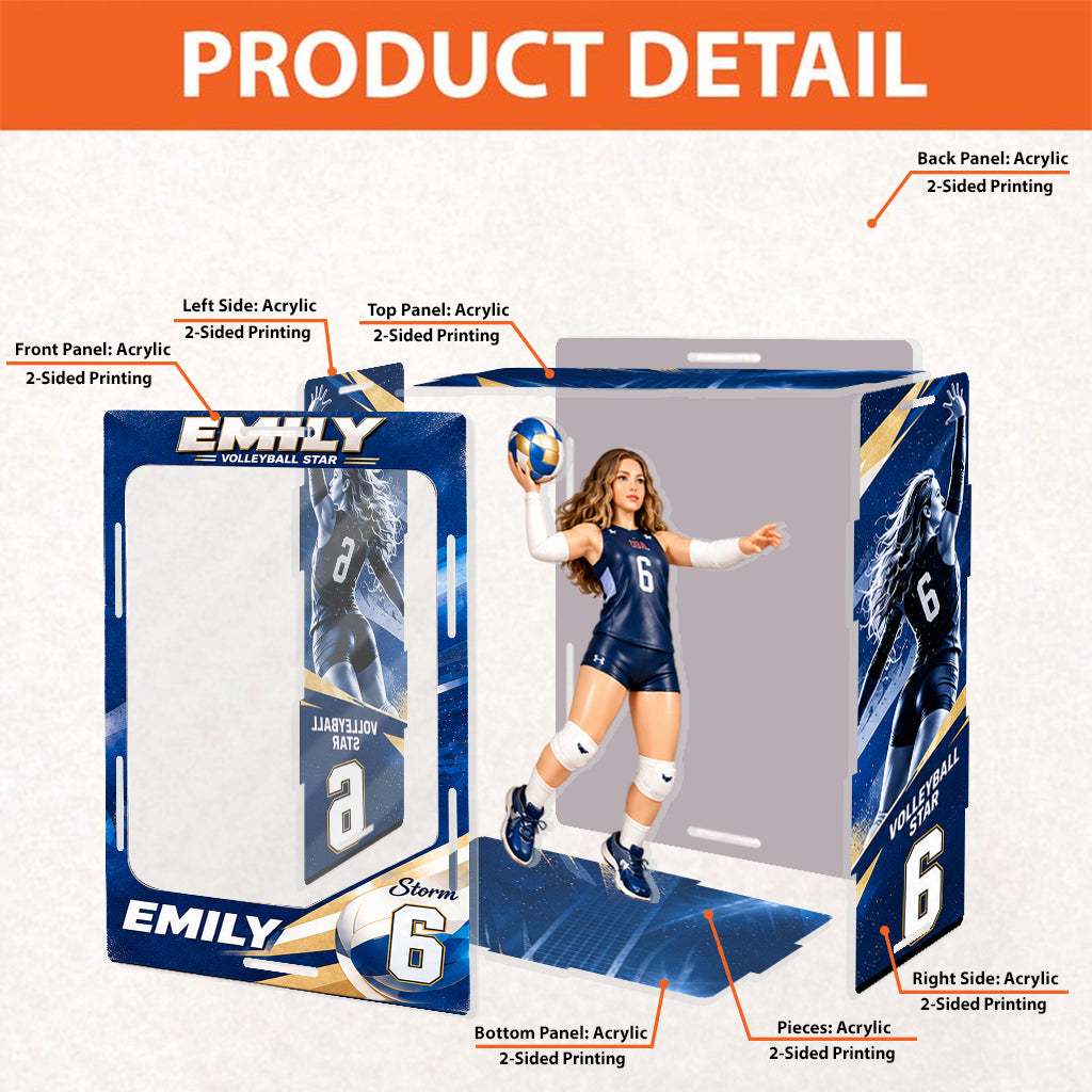 Any Sport, Any Photo - Personalized Volleyball Acrylic Display Box